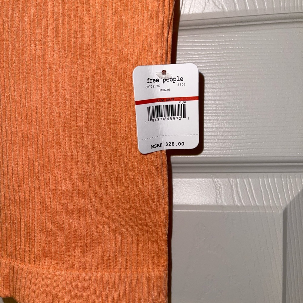 NWT Free People Solid Rib Brami Top Melon - Picture 4 of 7